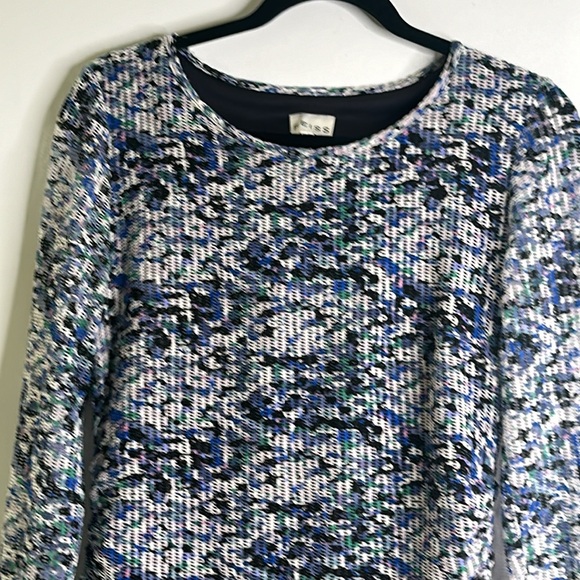 Reiss floral print multi color mash bodycon long sleeve mini dress size 8 Fariy - Picture 9 of 14